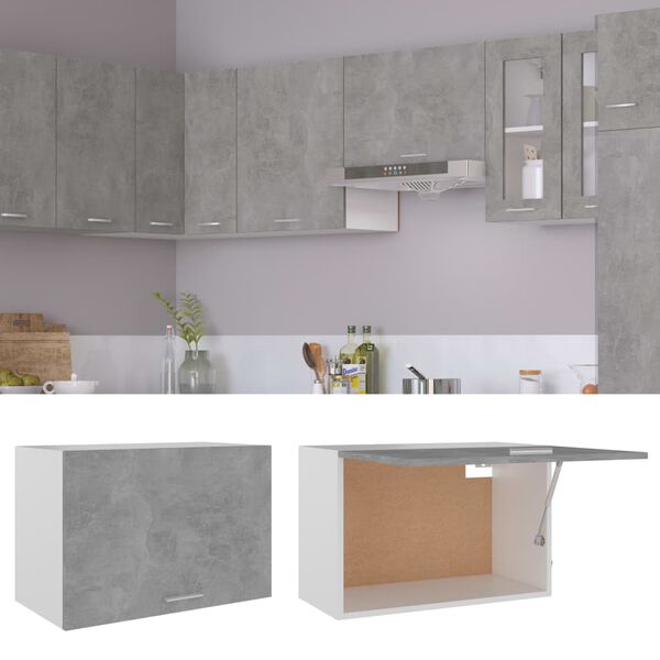 vidaXL Hanging Cabinet Concrete Grey Engineered Wood Medium