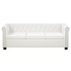 vidaXL Sofa White PVC 2-seater and 3-seater set Classic/Traditional