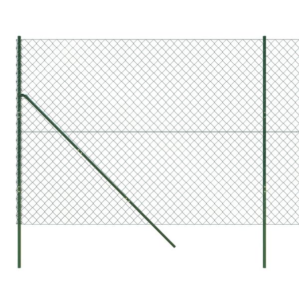 vidaXL Chain Link Fence Green 5.2x32.8'