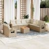 vidaXL Garden Sofa Set Beige PE Rattan Large Modular Garden Sofa Set