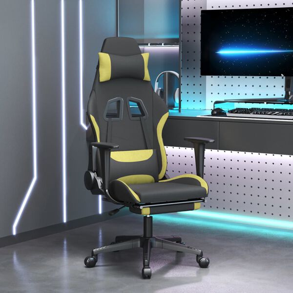 vidaXL Gaming Chair Black and light green