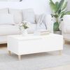 vidaXL Coffee Table White Engineered wood, solid eucalyptus wood Small