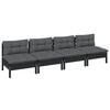 vidaXL 4-seater Garden Sofa Black Solid Pinewood 4-Seater Modular