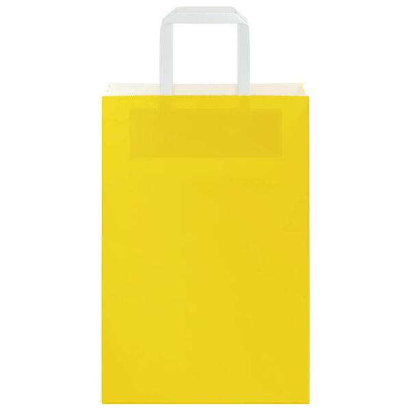 vidaXL Paper Bags 50 pcs with Handles Yellow 21x11x31 cm