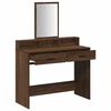 vidaXL Dressing Table with Drawer Brown Oak 39.37 x 16.14 x 55.12 in