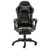 vidaXL Racing Chair Black and Camouflage Faux Leather