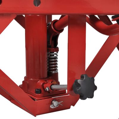 Red Motorcycle Lift 330 lb with Foot Pad, Locking Bar, Release Valve