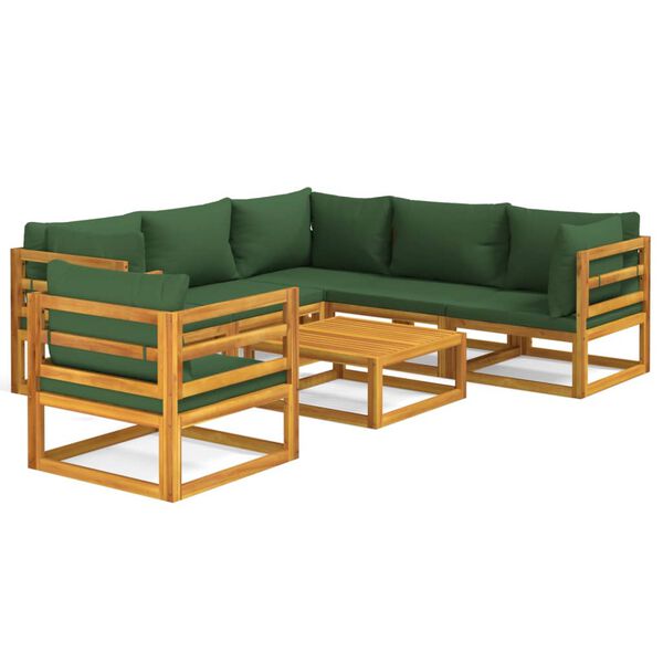 vidaXL Garden Lounge Set Green, Natural Wood