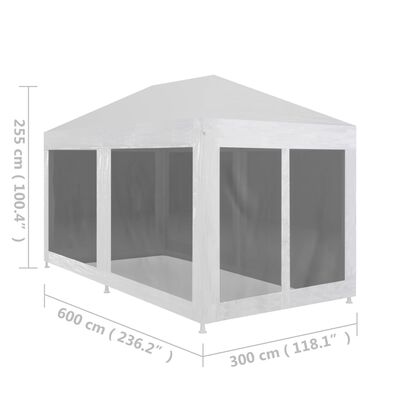 vidaXL Party Tent with 6 Mesh Sidewalls 236.2"x118.1"