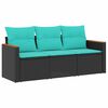 vidaXL Patio Sofa Set Black PE rattan Medium Modular Patio Sofa Set