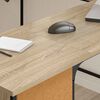 vidaXL Desk Sonoma Oak Engineered Wood, Metal Medium Adjustable Feet