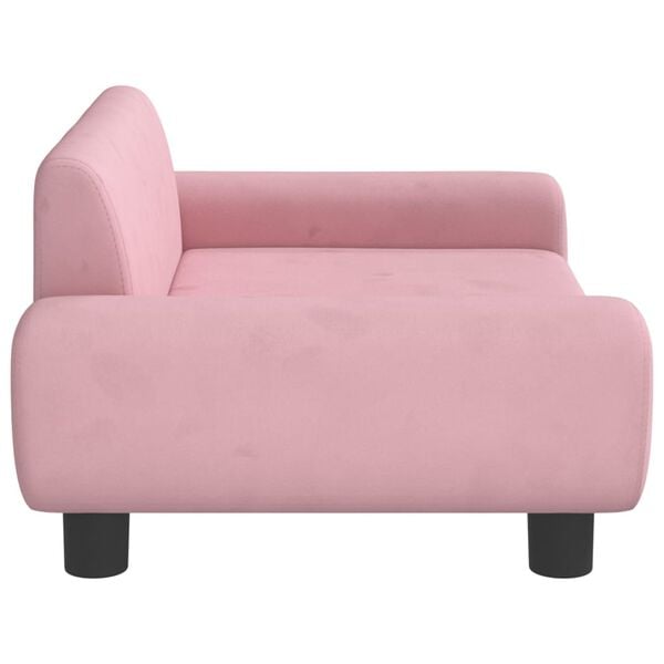 vidaXL Kids Sofa Pink Velvet, Solid Pine Wood, Foam Mini Durable