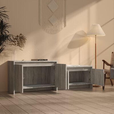 vidaXL TV Cabinet Gray Sonoma 57.7"x13.8"x19.7" Engineered Wood
