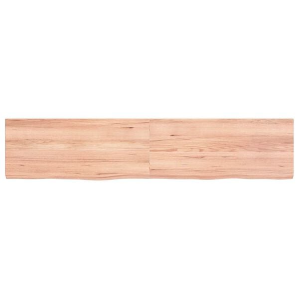 vidaXL Bathroom Countertop Light Brown 55.1"x11.8"x(0.8"-1.6") Treated Solid Wood