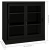 vidaXL Sliding Door Cabinet Black Steel, Tempered Glass Medium