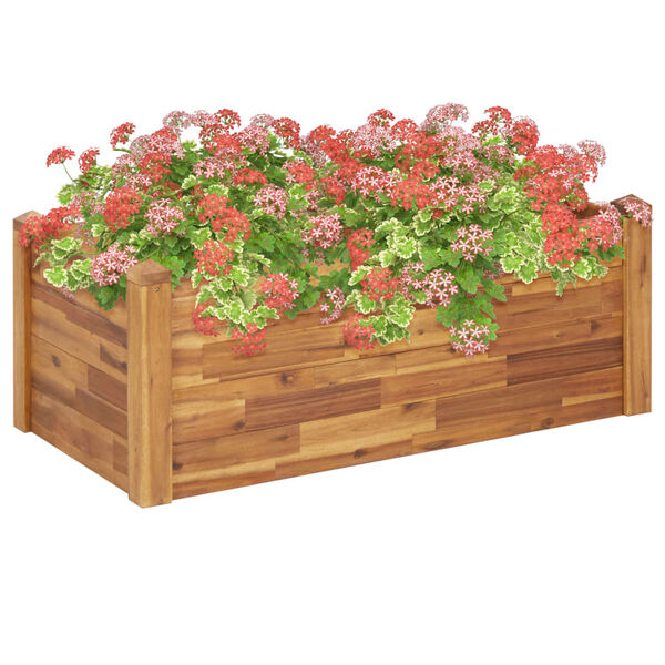 vidaXL Garden Raised Bed Natural wood color Solid acacia wood