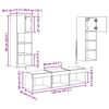 vidaXL TV Wall Units 5 pcs Black Oak 23.62 x 11.81 x 11.81 in