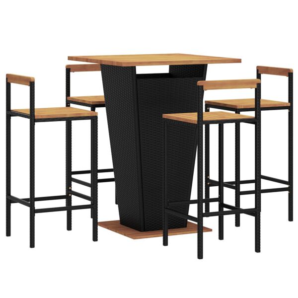 vidaXL Garden Bar Set Black