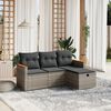 vidaXL Garden Sofa Set Grey PE rattan Compact Modular Garden Sofa Set