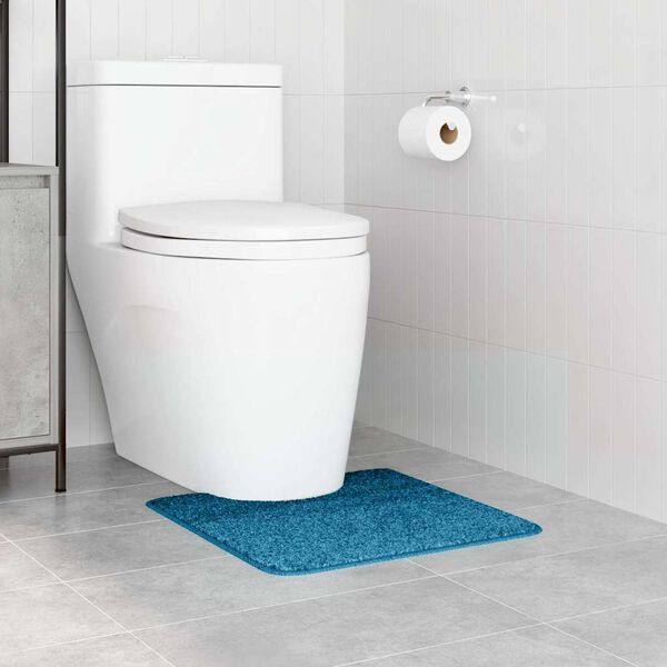 vidaXL Anti-slip Bath Mat with Toilet Cut Blue 19.7" x 19.7" PP