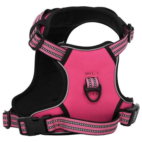 vidaXL Dog Harness Pink Polyester XL Dog Harness Adjustable Armrests