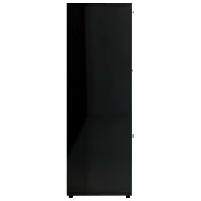 vidaXL Book Cabinet High Gloss Black 35.4"x11.8"x35.4" Engineered Wood