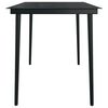 vidaXL Garden Dining Set Black PE rattan, powder-coated steel, glass