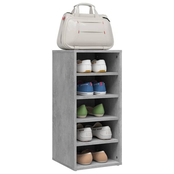 vidaXL Shoe Cabinet Set of 2 Concrete Grey Engineered Wood Shoe Cabinet