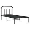vidaXL Bed Frame Black Powder-Coated Steel Single Single Bed Frame