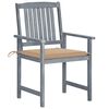 vidaXL Patio Chairs with Cushions 6 pcs Solid Acacia Wood Gray