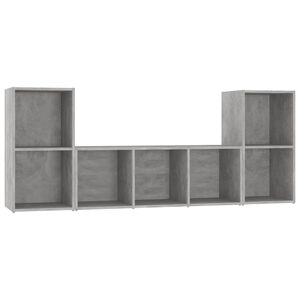 vidaXL 3 Piece TV Stand Set Concrete Gray Engineered Wood