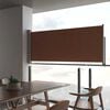 vidaXL Side Awning Brown Polyester 39.4 x 118.1 in Retractable Modern
