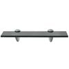 vidaXL Floating Shelf Set of 2 Black Tempered Safety Glass 11.8 x 7.9 in