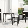 vidaXL Garden Nesting Table Black PE rattan, powder-coated steel