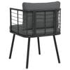 vidaXL Patio Chair with Cushions Black Poly Rattan