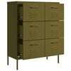 vidaXL Drawer Cabinet Olive Green Steel 31.5 in x 13.8 in x 40.0 in
