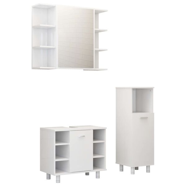 vidaXL Bathroom Furniture Set White Engineered wood Storage