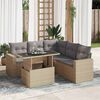vidaXL Garden Sofa Set Beige and Light Grey PE Rattan Standard Size