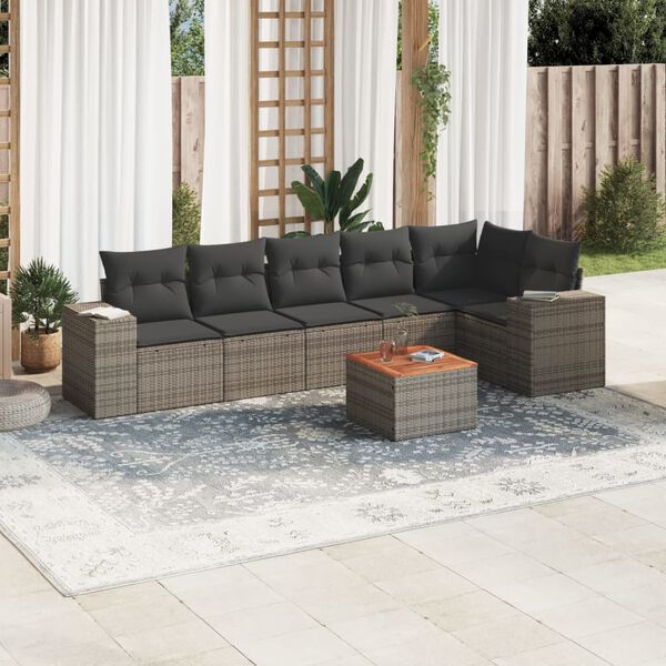 vidaXL Garden Sofa Set Grey