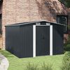 vidaXL Garden Shed Anthracite Galvanized Steel Large Sliding Components