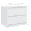 vidaXL Bed Cabinet Set of 2 White Engineered Wood Medium Bed Cabinet