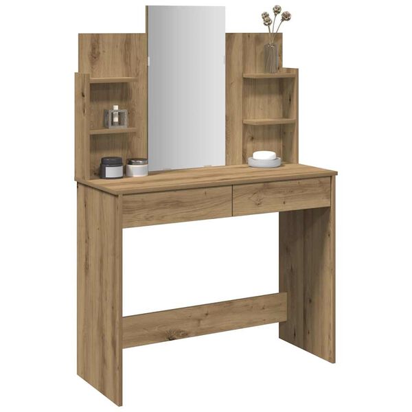 vidaXL Dressing Table Artisan Oak Engineered wood, Glass Large