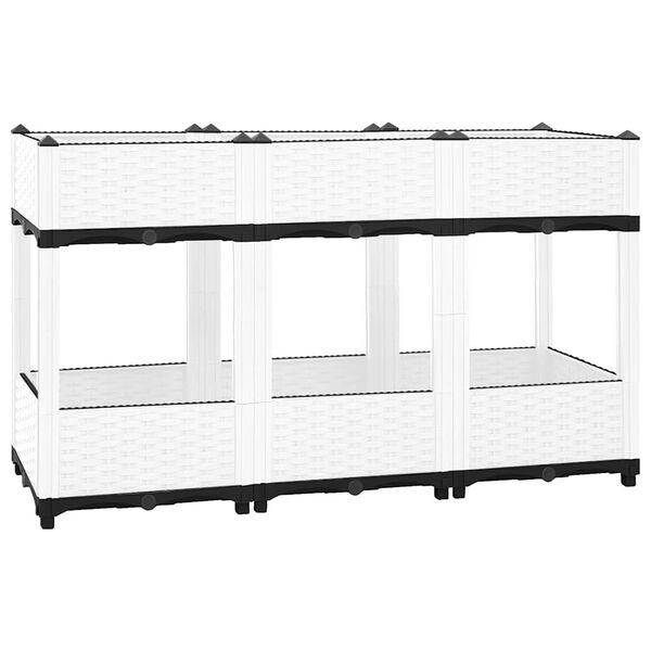 vidaXL Raised Bed White Polypropylene Large Durable Raised Bed