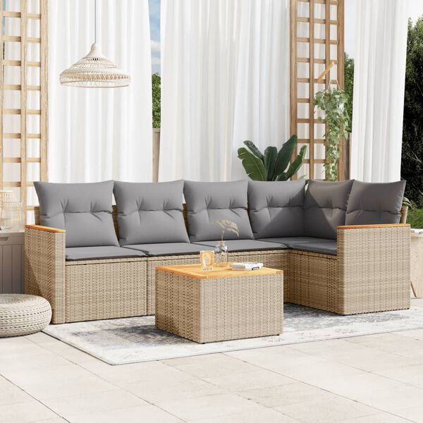 vidaXL Garden Sofa Set Beige