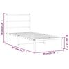 vidaXL Bed Frame White Powder-Coated Steel Single Bed Frame