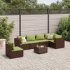 vidaXL Patio Lounge Set Brown, Green