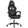 vidaXL Gaming Chair with Footrest Black Faux Leather