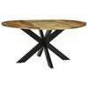 vidaXL Dining Table Black oak 160 x 160 x 76 cm Rough Mango Wood