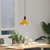 vidaXL Pendant Lamp Gloss Yellow Metal Medium Pendant Lamp Circular