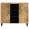 vidaXL Side Cabinet Natural Brown and Black